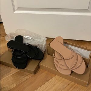 Women’s Sandals Nude and Black Size EUR 40 US9.5 Brand New Never worn